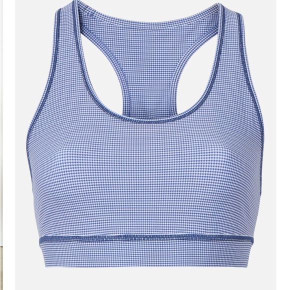 NWT Bandier Front Row Bra in Navy Gingham 💙🤍💙 - Picture 4 of 13